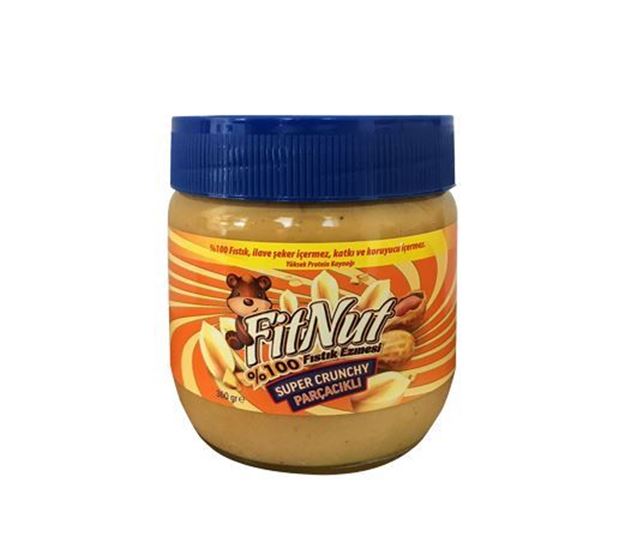 FitNut Crunchy Parçacıklı Fıstık Ezmesi 360g - Doğal ve Katkısız