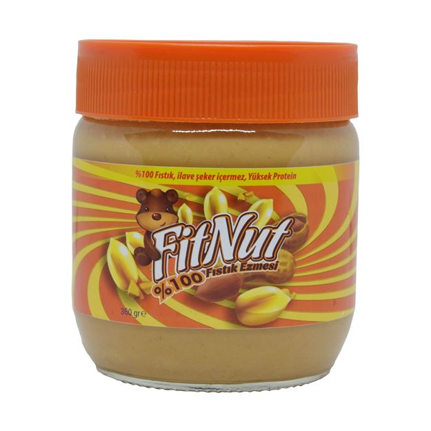 FitNut Şekersiz Fıstık Ezmesi 360g - Doğal ve Katkısız