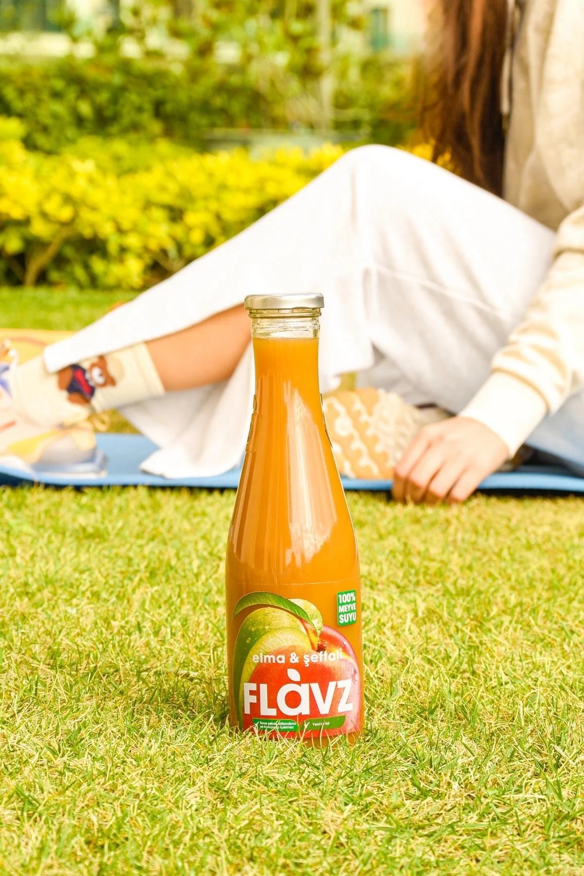 Flavz %100 Doğal Şeftali & Elma Meyve Suyu - 250ml Cam Şişe