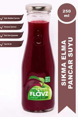Flavz %100 Doğal Elma ve Pancar Meyve Suyu - 250ml Cam Şişe