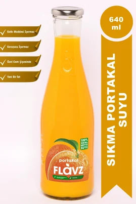Flavz 100% Natural Orange Juice - 640ml Glass Bottle Main image