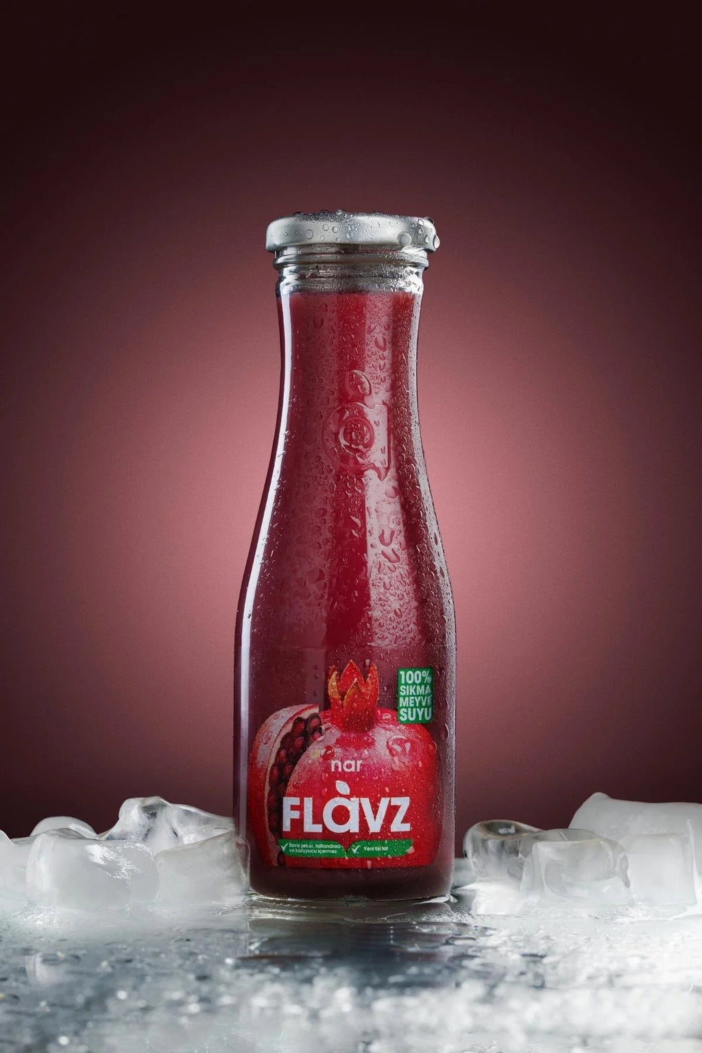 Flavz %100 Doğal Nar Sıkma Meyve Suyu - 640ml Cam Şişe