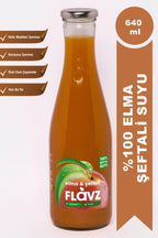 Flavz %100 Doğal Şeftali & Elma Meyve Suyu - 640ml Cam Şişe