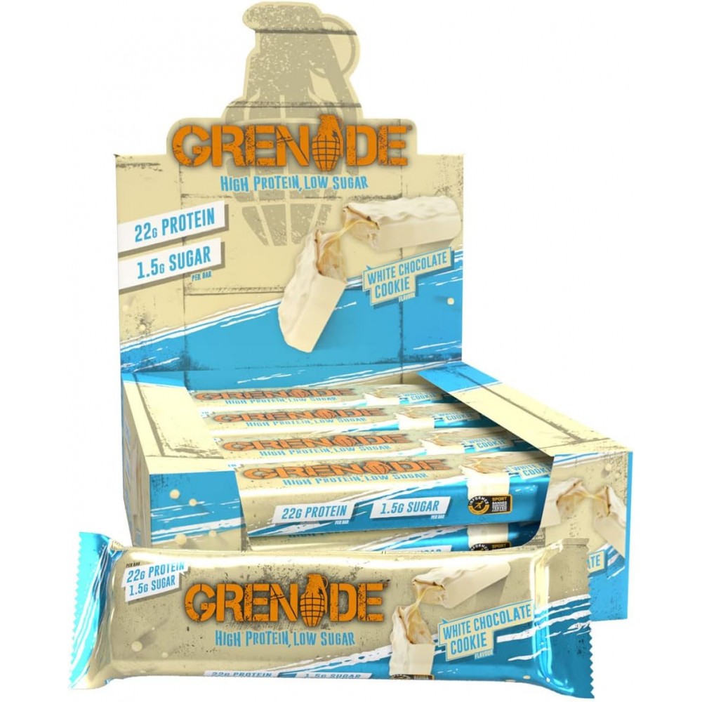 Grenade Beyaz Çikolatalı Kurabiyeli Protein Bar 12 Adet (Kutulu)