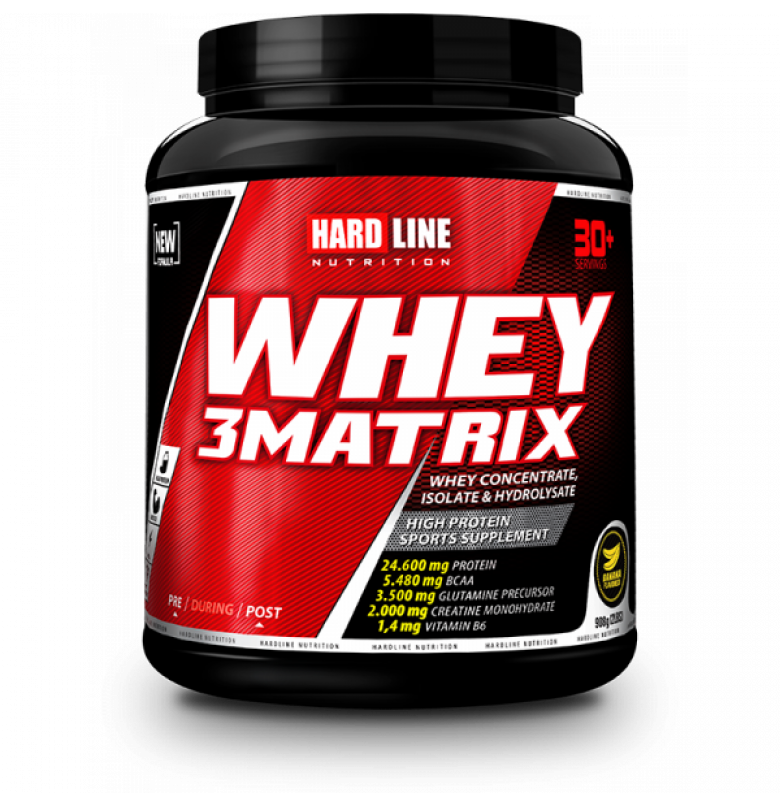 Hardline Whey 3 Matrix 908g - Banana Flavored Protein Powder Main image