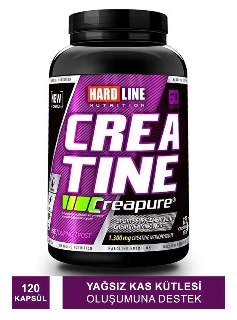 Hardline Creapure Kreatin Monohidrat Takviyesi 120 Kapsül