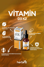Herbina D3K2 Vitamini Likit Damla 20ml (D3 - 25 µg / K2 - 100 µg)