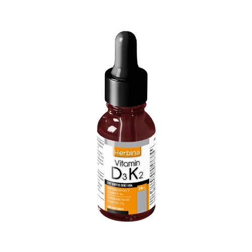 Herbina D3K2 Vitamini Likit Damla 20ml (D3 - 25 µg / K2 - 100 µg)