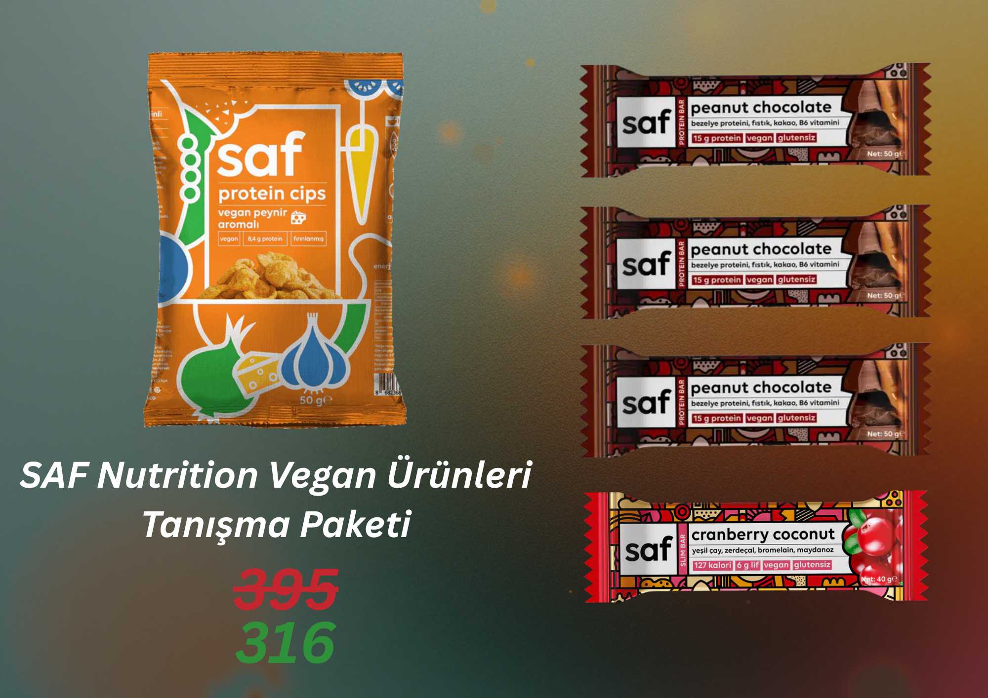 SAF Nutrition Vegan Ürünlerle Tanışma Paketi - Bitkisel ve Doğal