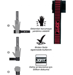 Jofit Pro Lifting Straps Bilek Kayışı Siyah Kırmızı