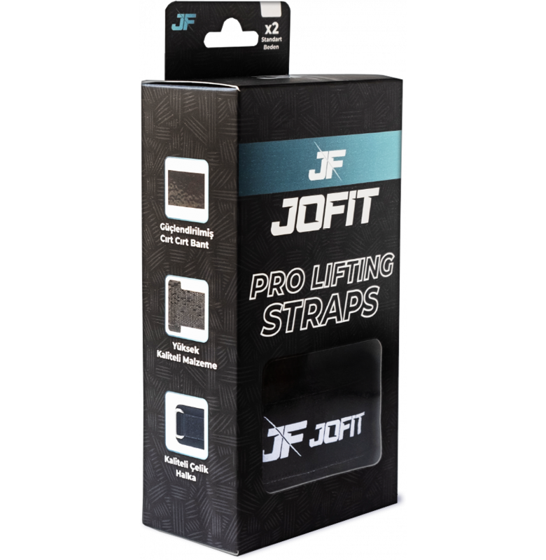 Jofit Pro Lifting Straps Weight Lifting Strap Black White Secondary image