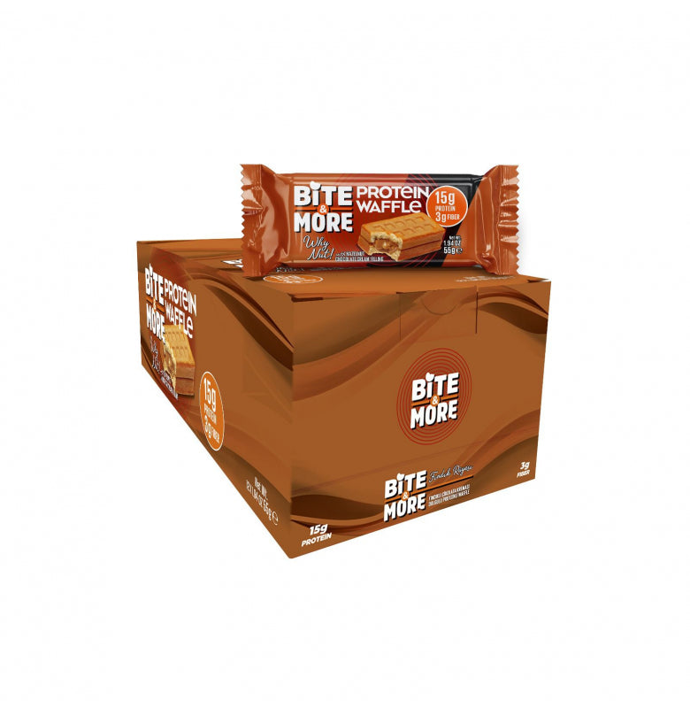 Bite & More Why Nut? Protein Waffle 12'li Kutu 55g - Fındıklı Ürün ana görseli