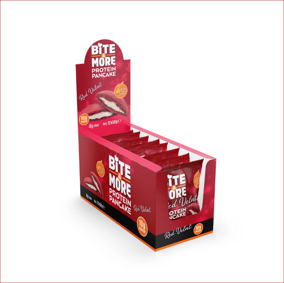 Bite &amp; More Protein Pancake 50g Red Velvet Pancake (Box of 12) Main image