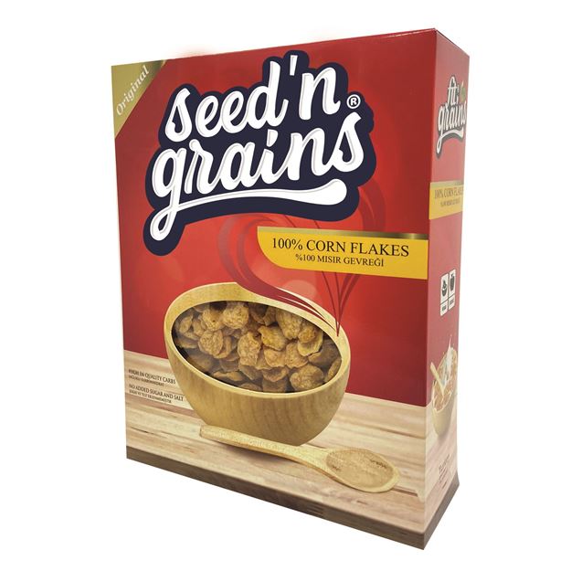 Seed'n Grains Şekersiz Corn Flakes 300g - Diyet Mısır Gevreği