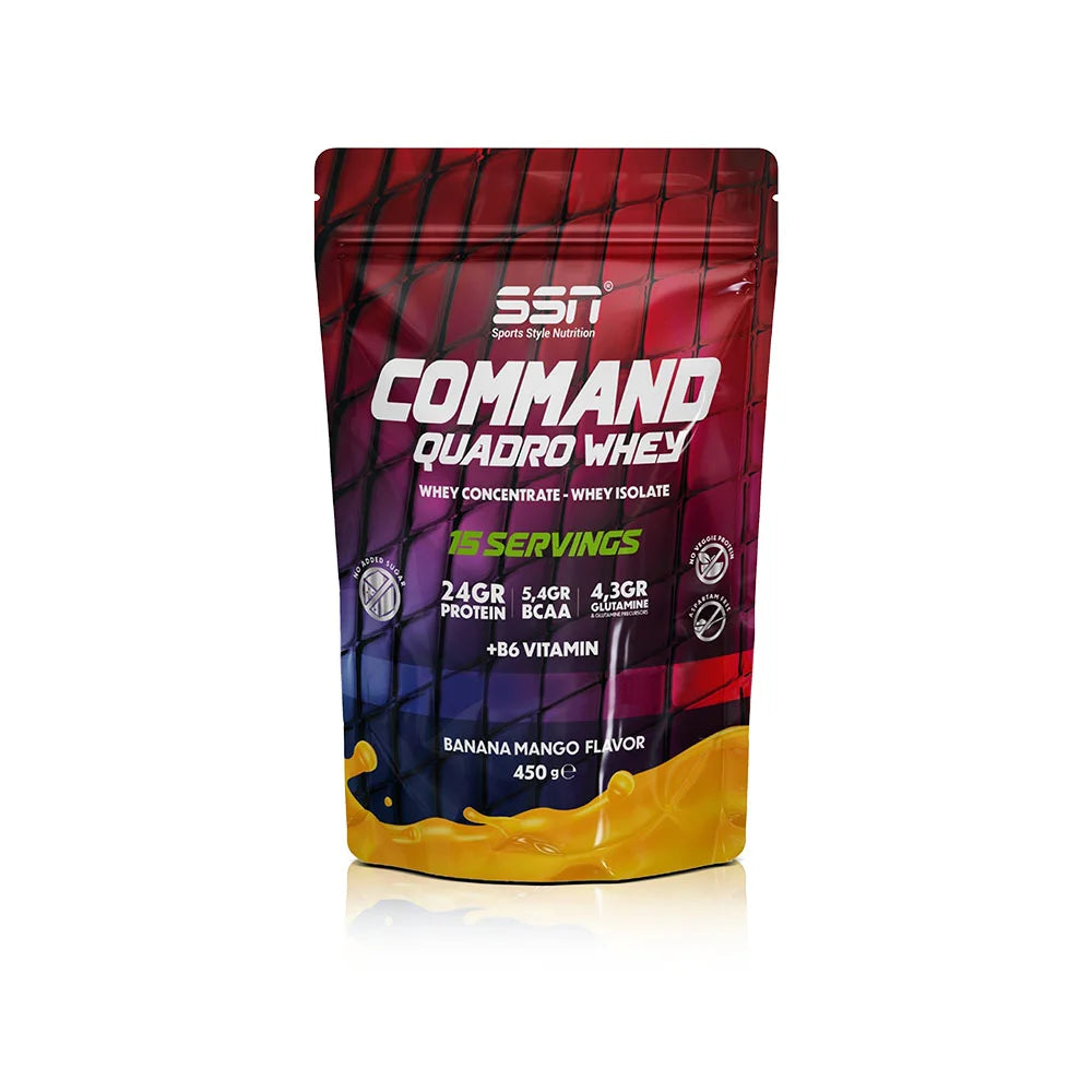 SSN Command Quadro Whey 450g - Muz-Mango Aromalı Protein Tozu (Doypack)