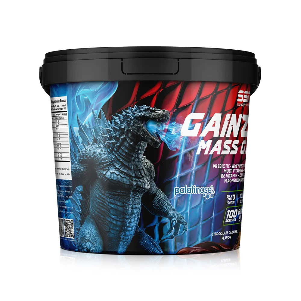 SSN Gainzilla Mass Gainer 5000g Chocolate and Caramel Flavored Carbohydrate