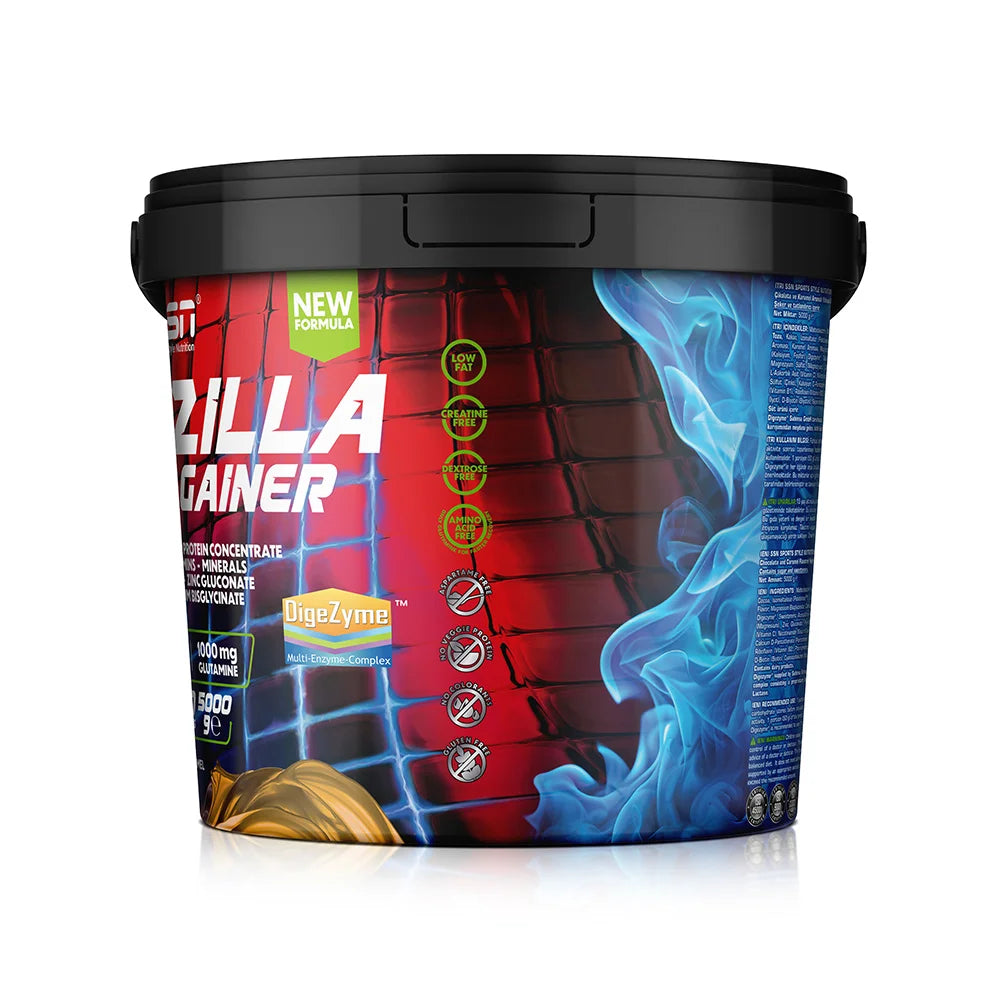 SSN Gainzilla Mass Gainer 5000g Chocolate and Caramel Flavored Carbohydrate