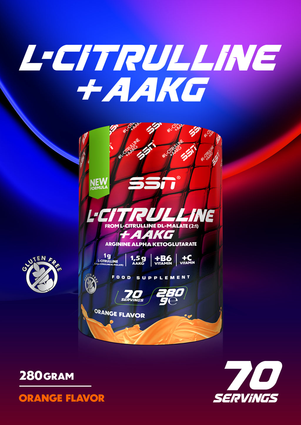 SSN Citrulline Malate + AAKG 280g - Portakal Aromalı