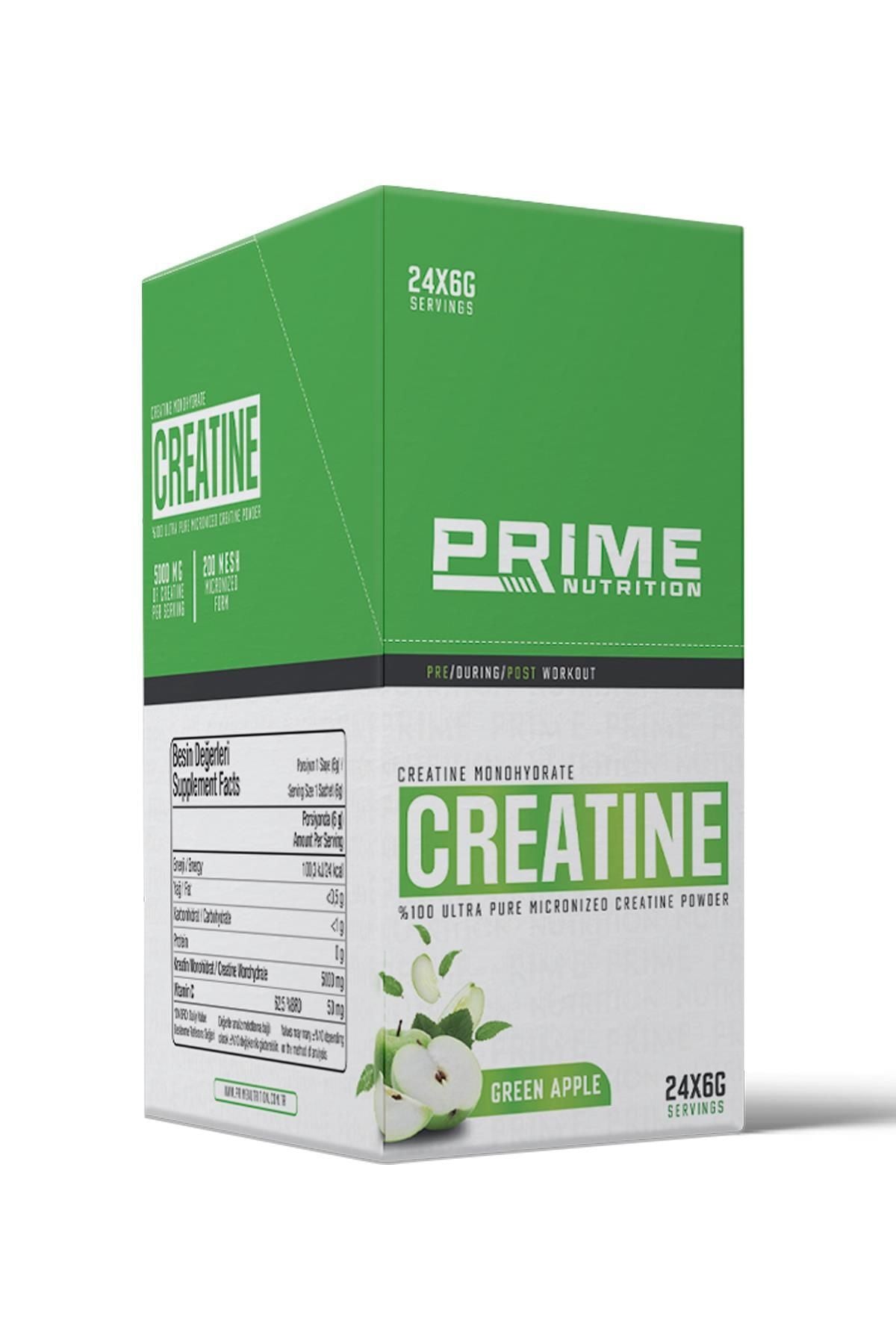 Prime Nutrition Creatine Green Apple Flavor 100% Micronized Creatine - 24 Sachets Main image