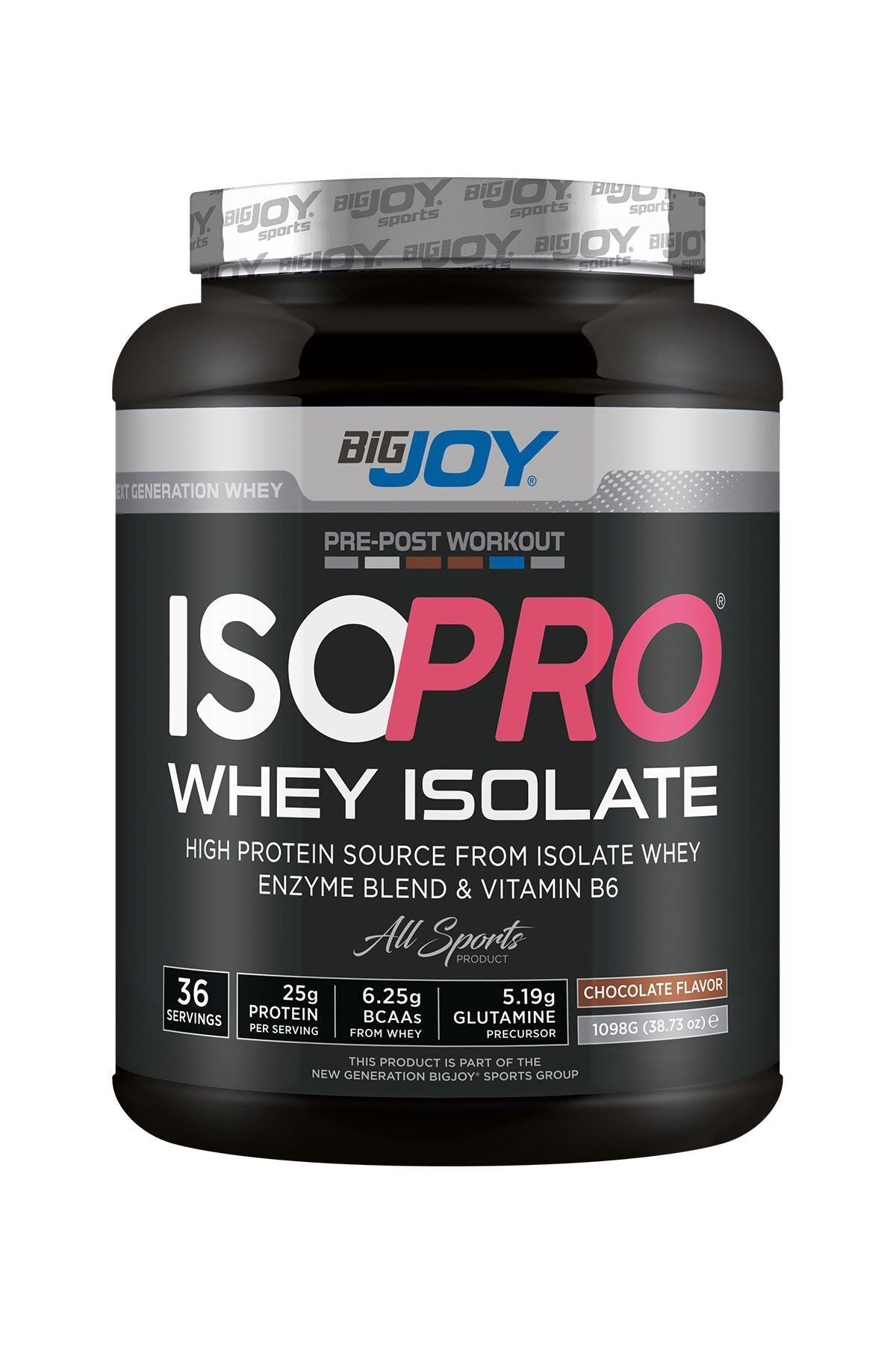 BigJoy ISOPRO Whey Isolate 1098g Chocolate Flavored Protein Isolate Powder