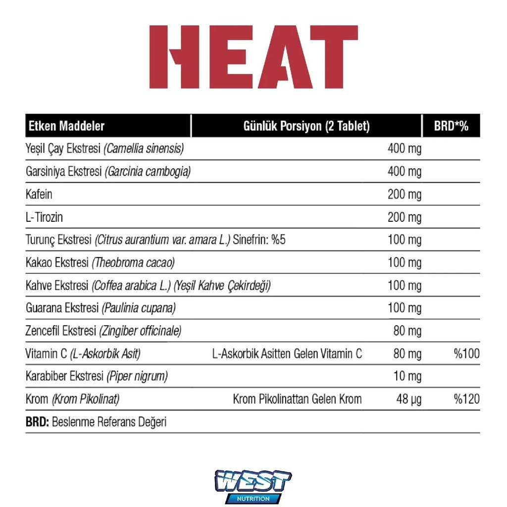 West Heat Yeşil Çay Ekstresi - Garsiniya Ekstresi Kompleks 120 Tablet