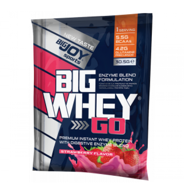 Bigjoy Big Whey Go Protein Tozu 1 Adet – Çilek Aromalı (Tekli Paket)